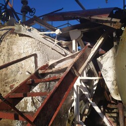 Резервуар с аммиаком поврежден в результате обстрела. Фото: t.me/Zhyvytskyy/1301
