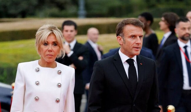 Президент Франции Эмманюэль Макрон и первая леди страны Брижит Макрон Фото: Ludovic Marin/Pool via REUTERS