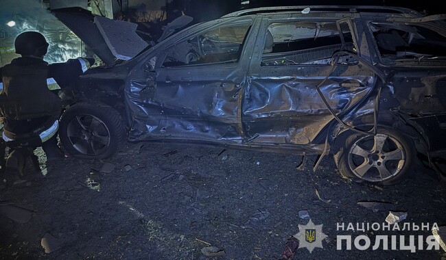 Удар по Запоріжжю в ніч на 26 вересня. Фото: t.me/UA_National_Police