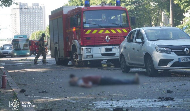 Удар по Сумам 3 июня. Фото: t.me/V_Zelenskiy_official