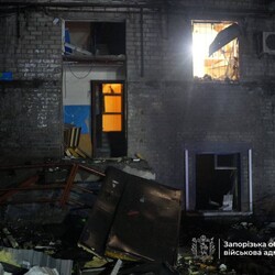 Російський удар по Запоріжжю у ніч на 26 листопада. Фото: t.me/ivan_fedorov_zp