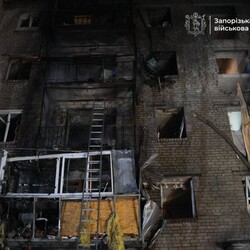 Російський удар по Запоріжжю у ніч на 26 листопада. Фото: t.me/ivan_fedorov_zp