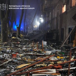 Російський удар по Запоріжжю у ніч на 26 листопада. Фото: t.me/ivan_fedorov_zp