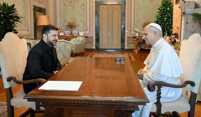 Встреча Папы Льва XIV с Зеленским 9 декабря. Фото: t.me/V_Zelenskiy_official