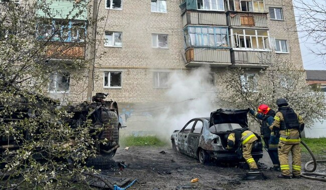 Удар по Балаклее 24 апреля. Фото: t.me/dsns_telegram